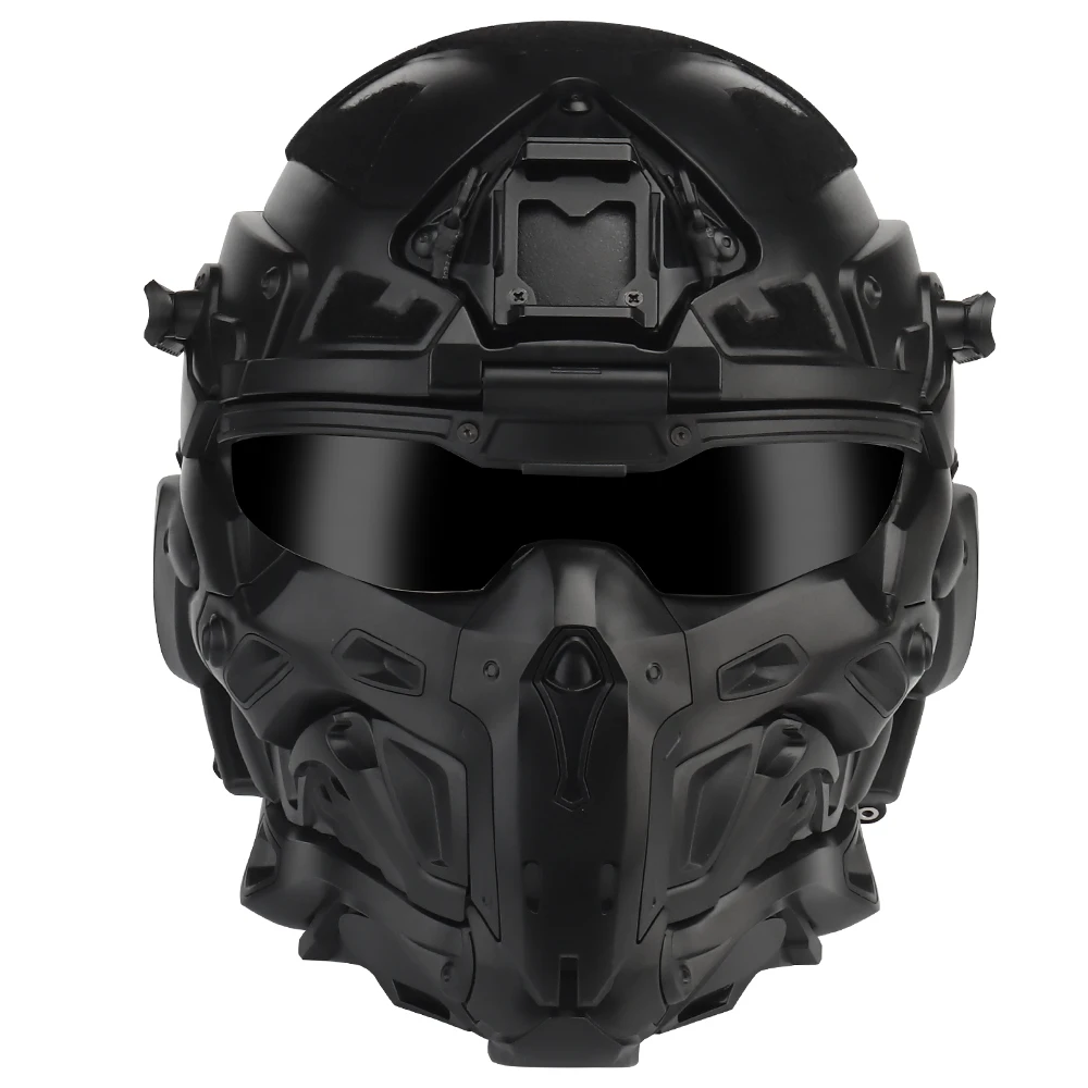 Tactical Military Helmet Airsoft Gear with Mask Headset Anti-fog Fan NV  Stand Hunting Paintball Mask