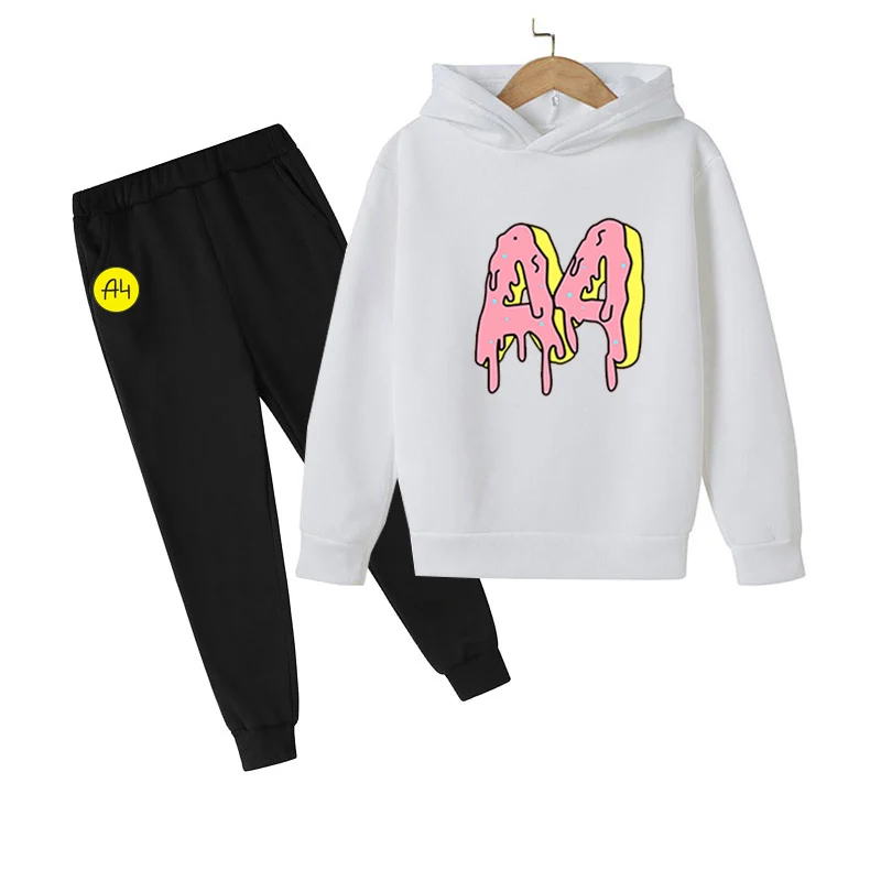 children's anime hoodie Hot Autumn Winter Merch A4 Child Hoodie Pants Suit Boy Girl Sweatshirt Tops Casual Quality Kids Baby Clothing Print Style Gender sweatshirt kid from vine Hoodies & Sweatshirts