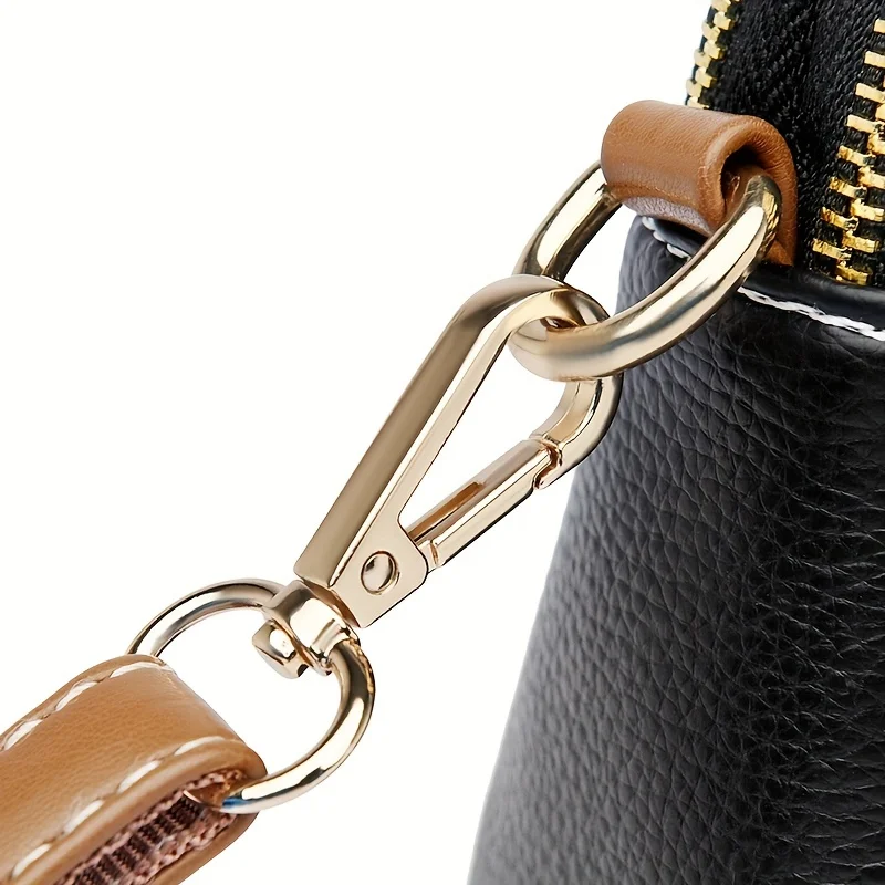 Women's Bag Retro Lychee Embossed Crossbody Bag Fashion Simple Retro PU Leather Shoulder Shell