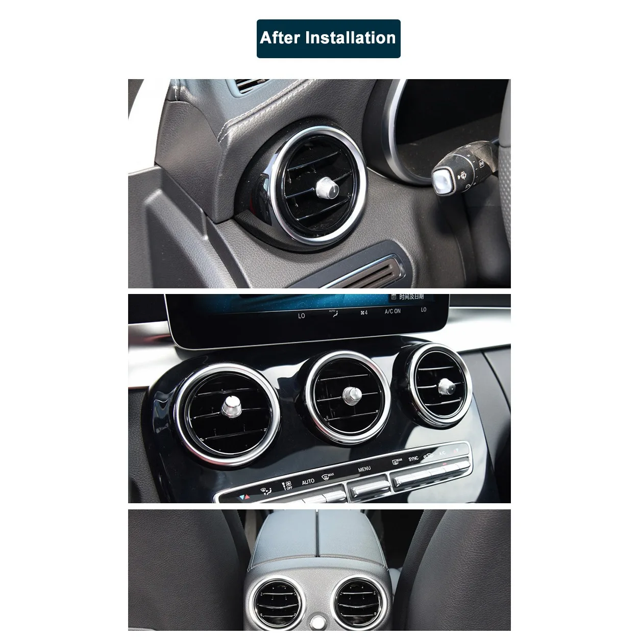 Air Conditioner Instrument Panel for Benz C Class W205 GLC W253 15-21 Middle Outlet Tuyere A/C Air Vent Folding Fittings