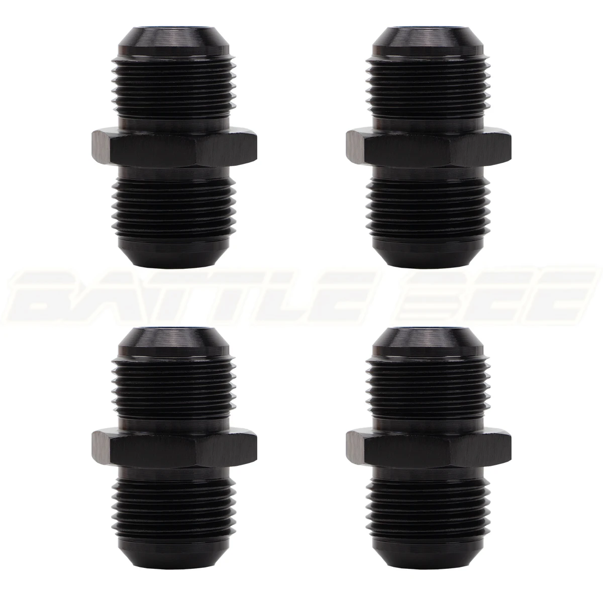 

4pcs AN -6 (AN 06) to AN6 Hose end Fitiing Joint AN4 AN6 AN8 AN10 AN12 Male - Male Straight Flare Union Adapter Black