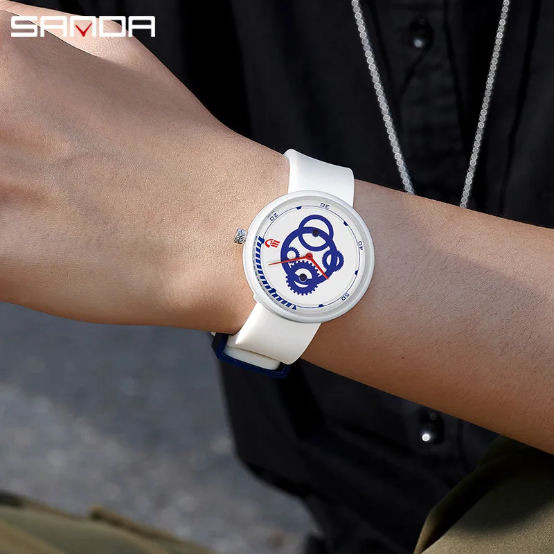 SANDA's new minimalist Instagram style electronic watch, popular on the internet, is a silicone minimalist waterproof reloj