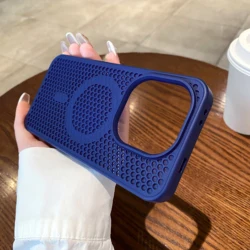 Magsafe Honeycomb Breathable Silicone Bumper Case - Simple Matte Solid Color Cover for Vivo Iqoo 13 (Royal Blue)