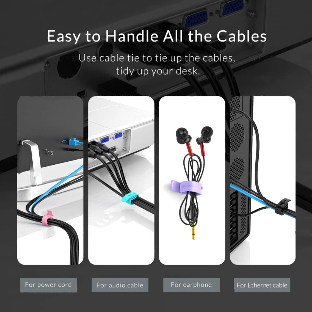 Reusable Silicone Cable Ties for Earphone and USB Cable Organization