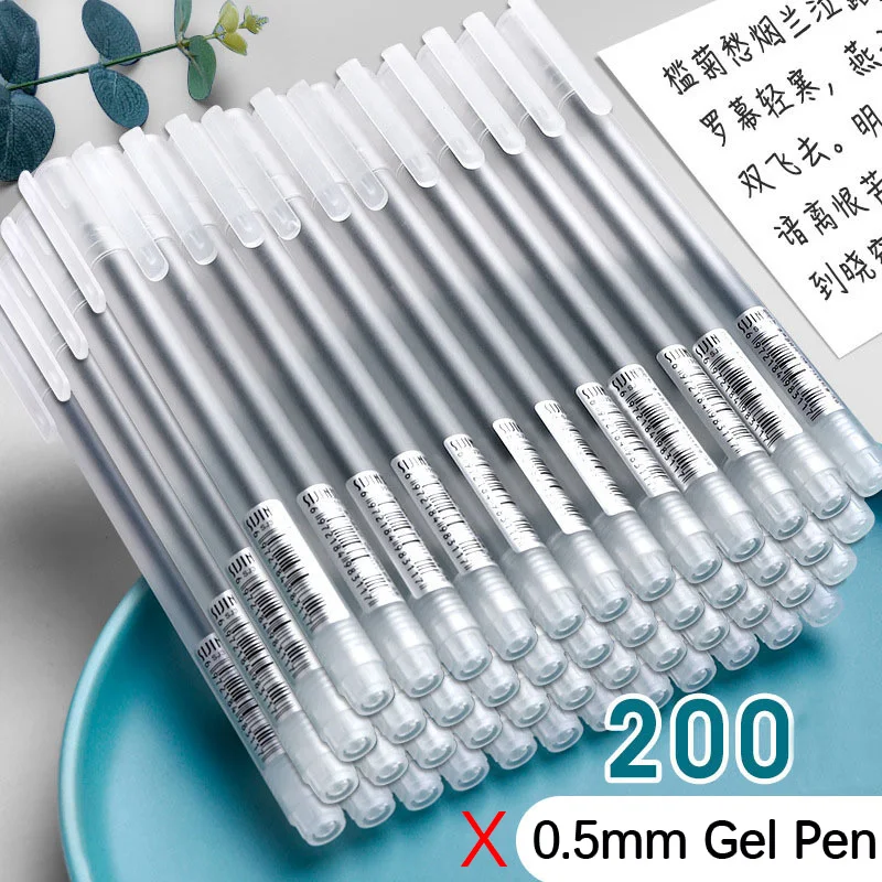 

50 100 200 Pcs Simple Gel Pen Ins Style Black Red Blue Student Exam Special Signature Full Needle 0.5 Brush Question Pen