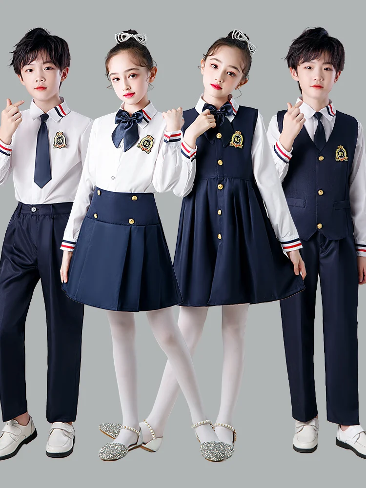 

Children's Choir Costume for Performance Clothing for Primary and Secondary skirt School Students' Poetry Recitation korea