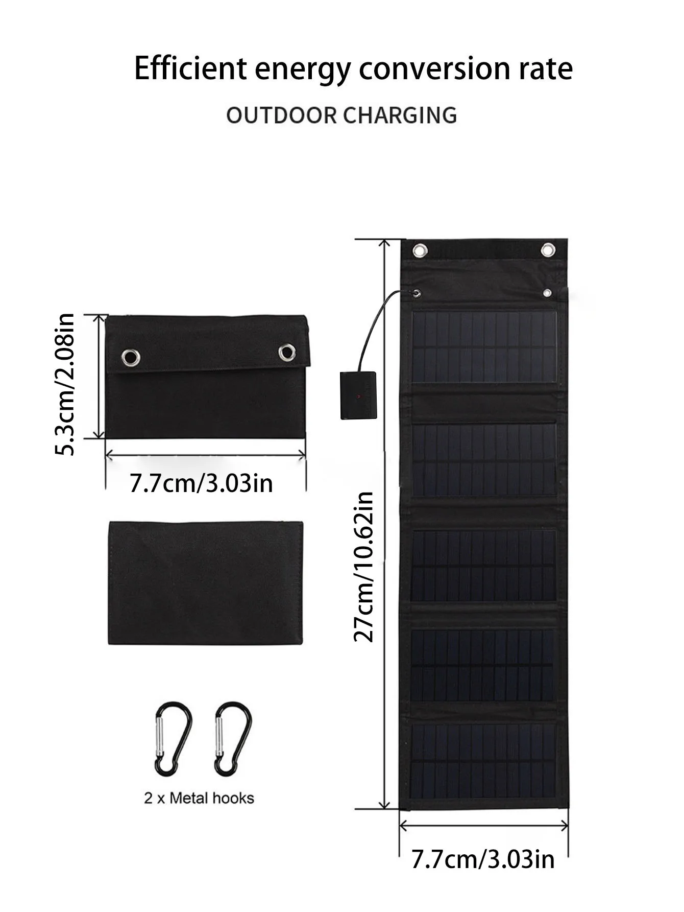 Outdoor waterproof portable 25W solar panel portable 5V folding multi-occasion use suitable for travel