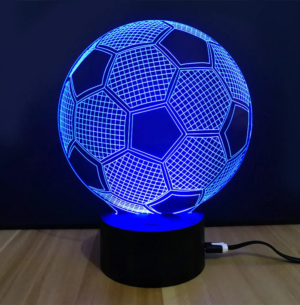 

3d Illusion Child Night Light Football Ball Touch Sensor Remote Nightlight for Kids Bedroom Decoration Soccer Table Lamp Gift