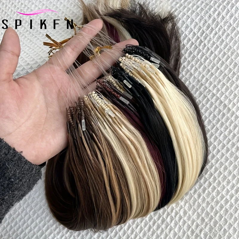 Micro Beads 8D Human Hair 12" 14" 16" 18" 20" Straight Invisible Micro Loop Ring Hair Extensions 50pcs/30g/pack Light Weight