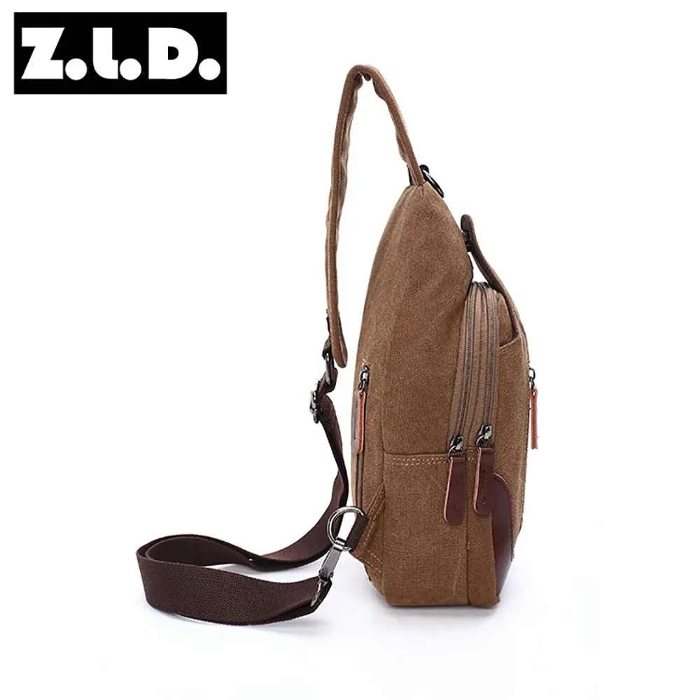 Men's Chest Pack Vintage Canvas Sling Bag