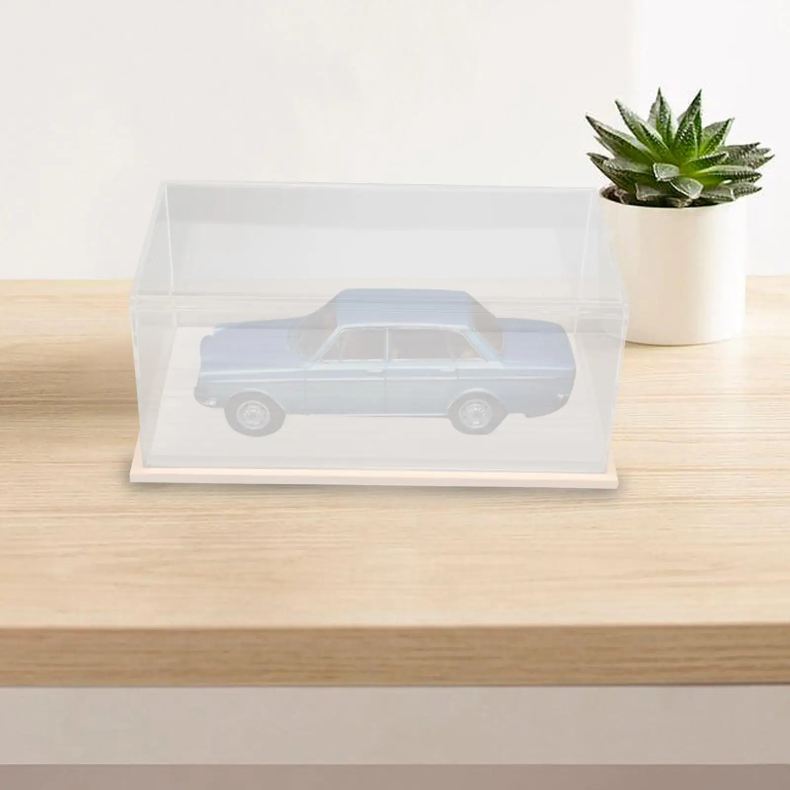 Clear Acrylic Display Case Showcase Protective for 1/24 Diecast Model Car Figures Toys Vehicle Scene Toy Collection Collectibles