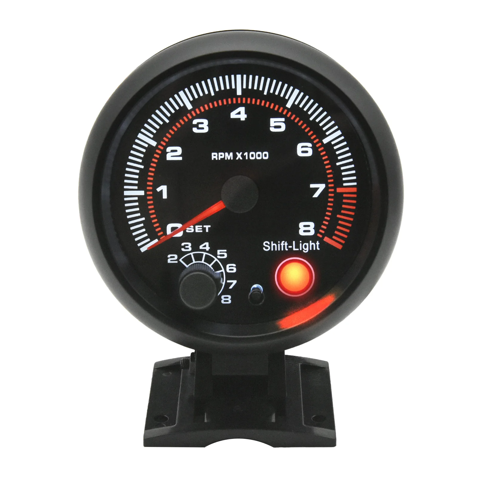 Tachometer Gauge Car Universal 0-8000 RPM With Shift light For 1-8 Cylinders 12V Racing