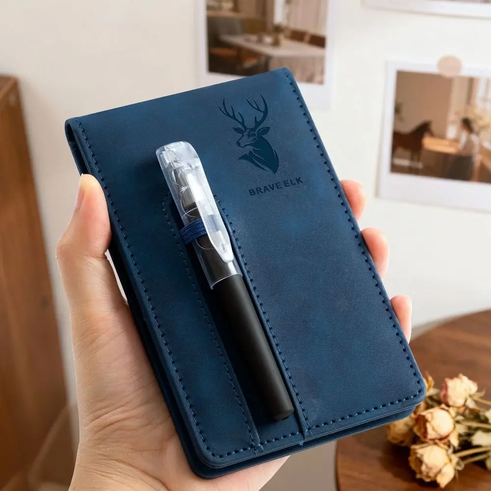 Compact Leather Pocket Notebook with Horizontal Lines - Portable Planner