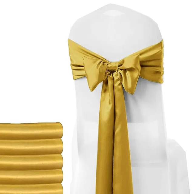 3pcs Satin Chair Bow Sashes Wholesale Wedding Chair Knot Ribbon Ties For Party Event Hotel Banquet Supplies Home Decorations