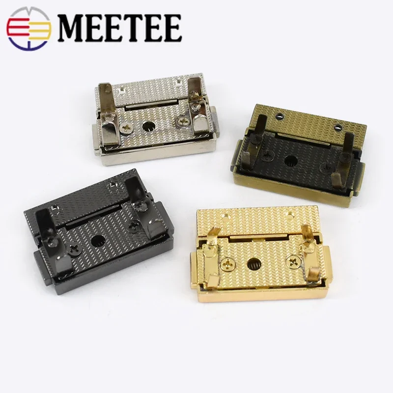 Meetee 금속 가방 잠금 용수철 스냅 버클, 여성용 핸드백 장식 클로저 걸쇠, DIY 하드웨어 액세서리, 38x29mm, 1 개, 2 개, 4 개