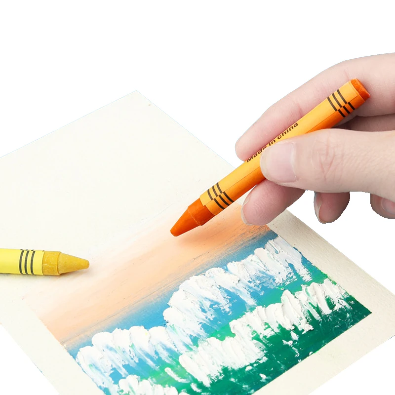 Colored Crayons 6-8 Colors Round Non Toxic Sticks Brushes Oil Painting Sticks Art Set Stationery School Supplies Kids colored crayons oil painting sticks