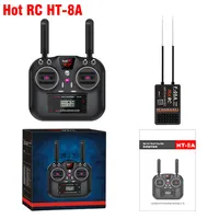 Hotrc Hot RC HT-8A Remote Control 2.4G 8CH 4.5-9V PWM FHSS Transmitter with F-08A Receiver For RC Aircraft Car Ship Tank 1