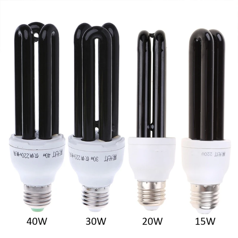 220V 15W E27 Fluorescent Blacklight CFL Light Bulb Lamp Replacement