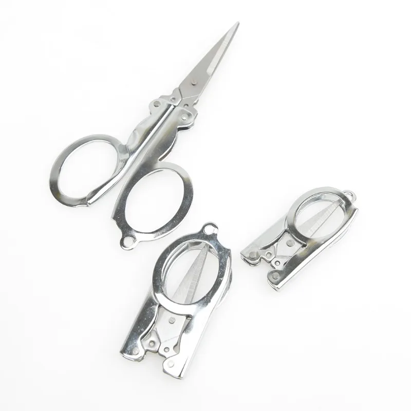 Portable Travel Multifunctional Stainless Steel Folding Small Scissors Home Use Mini Shear Sewing Thread Head Scissors