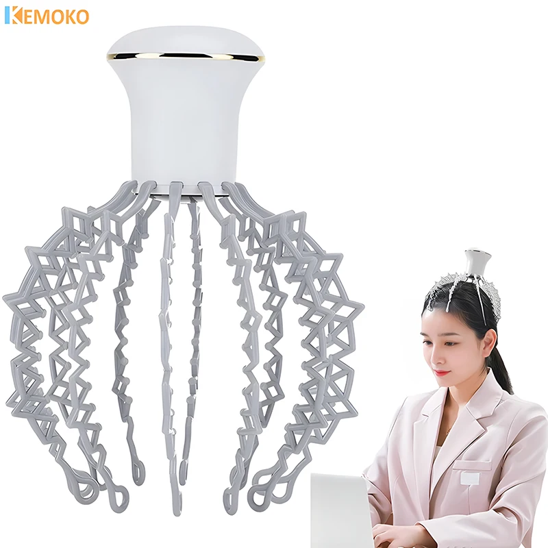 

Octopus Claw Scalp Massager Hands Free Therapeutic Head Scratcher Relief Hair Stimulation Electric Stress Relief New