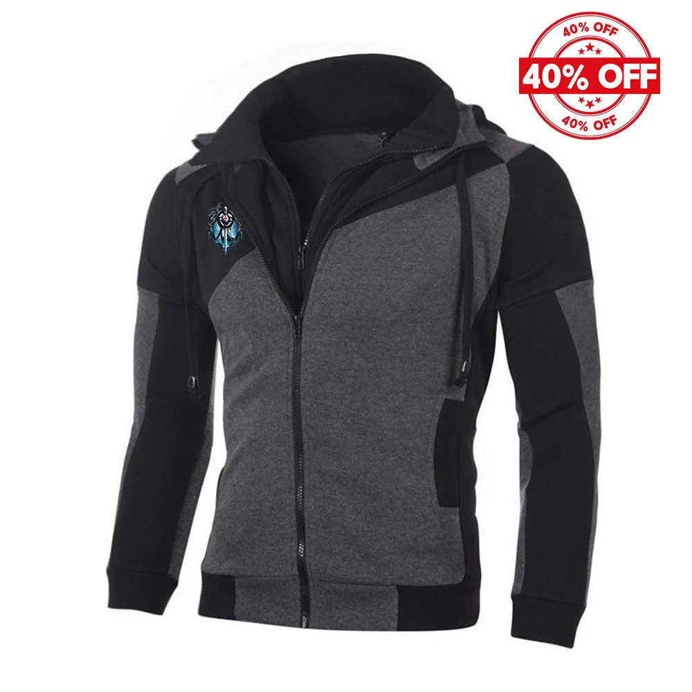 Mens Slim Punk Hooded Coat Autumn Zipper Jacket