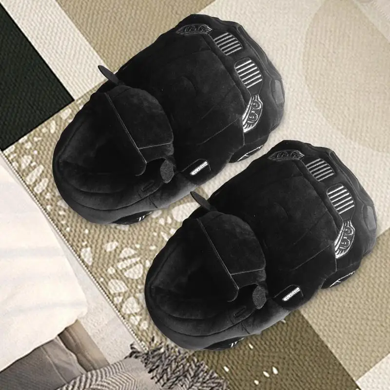 Plush Slippers Cartoon Plush Shoes Portable Fuzzy House Slippers Soft Racing Car Slippers For Family Gatherings Picnics