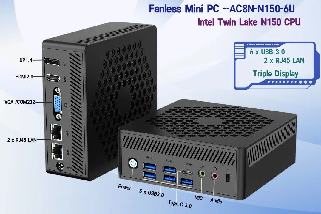 MINISFORUM UN150PミニPC インテルN150 DDR4 16GB 512GB SSD Wi-Fi6