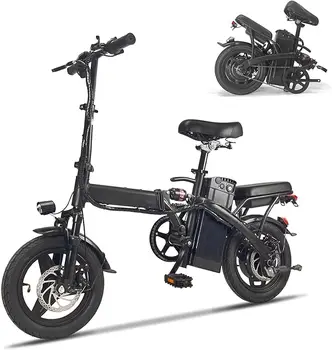 Terrosor 500W Adult Electric Bike, 20 MPH, 48V 12Ah Removable Battery, 14 Inch Folding Electric Bike, Multi-Shock Absorption 1