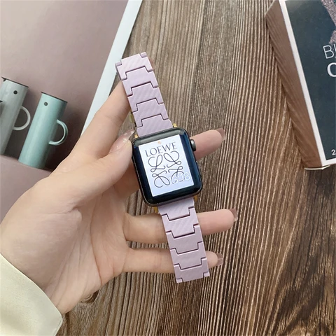 Carbon Fiber Texture Strap For Apple Watch Band 45MM 41MM 44MM 42MM 40MM 38MM PC Wristband For iWatch 7 6 5 4 SE 3 2 1