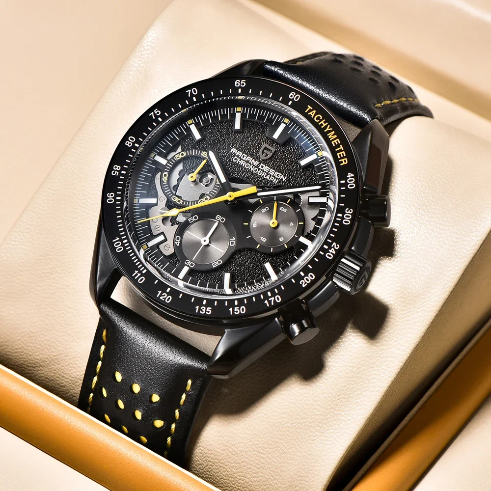 PAGANI DESIGN PD-1779 Moon Dark Мужские кварцевые часы, Роскошные мужские часы с хронографом, водонепроницаемые наручные часы с сапфировым стеклом