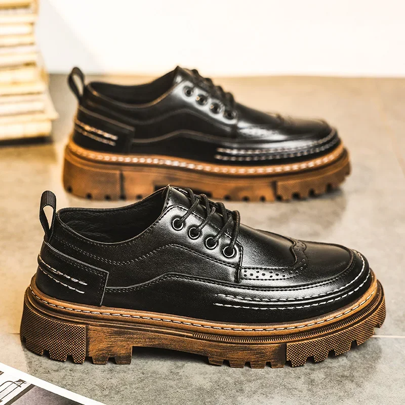 Male Leather Shoes Office Formal British Style Wedding Casual for Men leather shoes