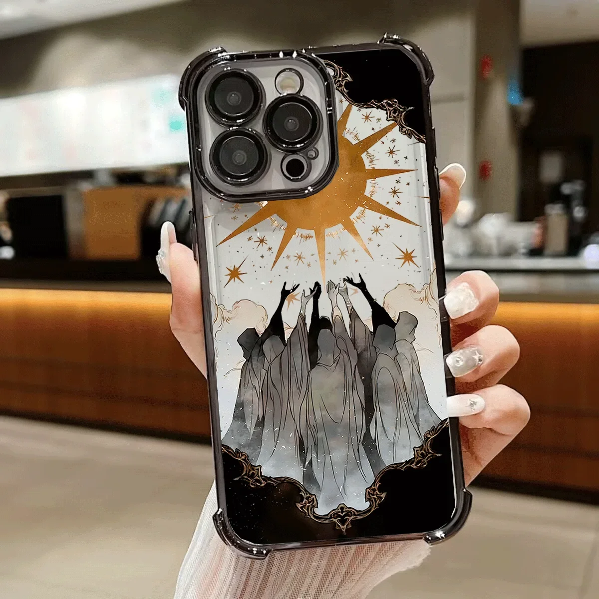 Luxury Solar System Sun Moon Star Plating Soft Phone Case