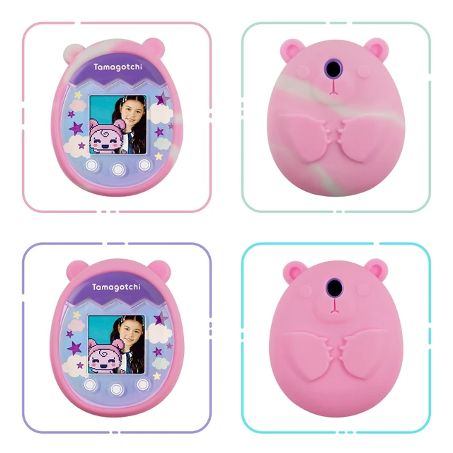 Protective Skin Sleeve Shell for Tamagotchi Pix with Finger Lanyard for tomagatchie Giga Pet Mini Toy Game Machine Cover 2