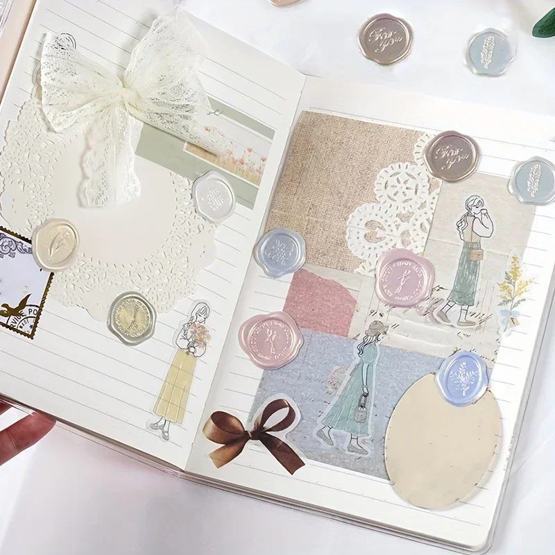 18Pcs/pack Wax Seal Stamp Sticker Multi-purpose Wax Seal Sticker for DIY Scrapbook Letter Envelope Invitation Decoration