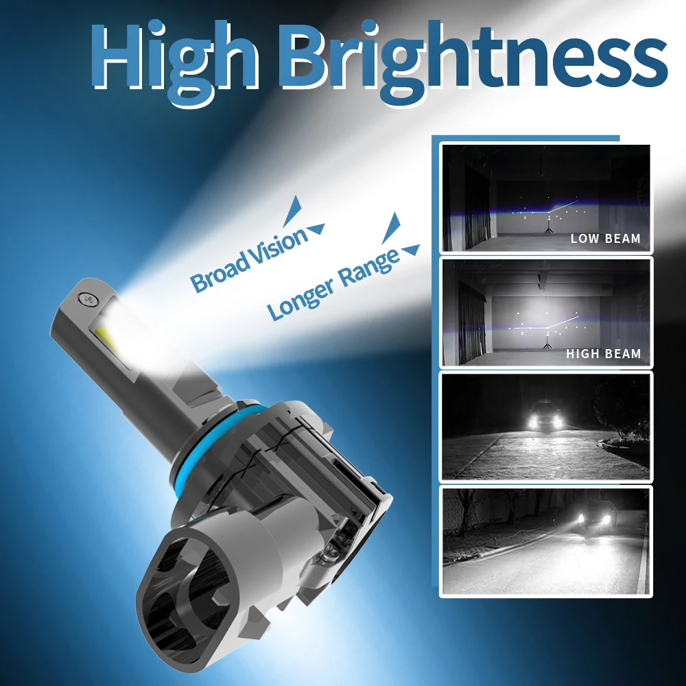 2pcs HB4 9006 P22d Led 안개등 Canbus 자동차 전구 고출력 크세논 화이트 헤드라이트 다이오드 램프 12v 55w 도요타 프리우스 20032009용