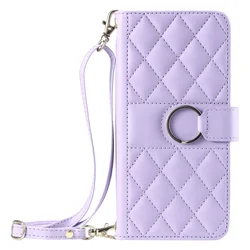 Elegant Long Hanging Rope Wallet Phone Case with Ring Magnetic Leather Cover - Reno Series for Oppo Reno12 Pro 5G (C3)