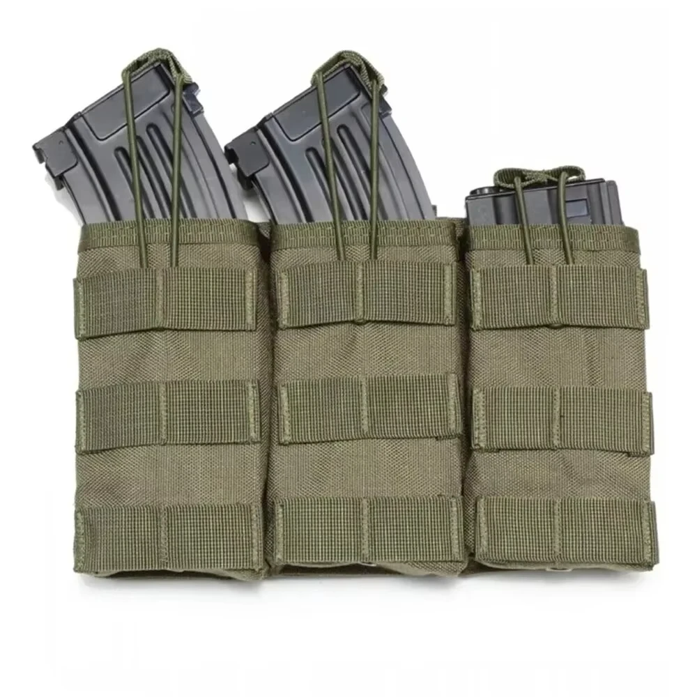 Tactical Triple Molle Magazine Pouches Airsoft AK 7.62 5.56mm M4 AR 15 Rifle Mag Bag Hunting Accessories Magazine Pouch Ammo Pouch Airsoft Accessory Molle Pouch Ammunition Bag