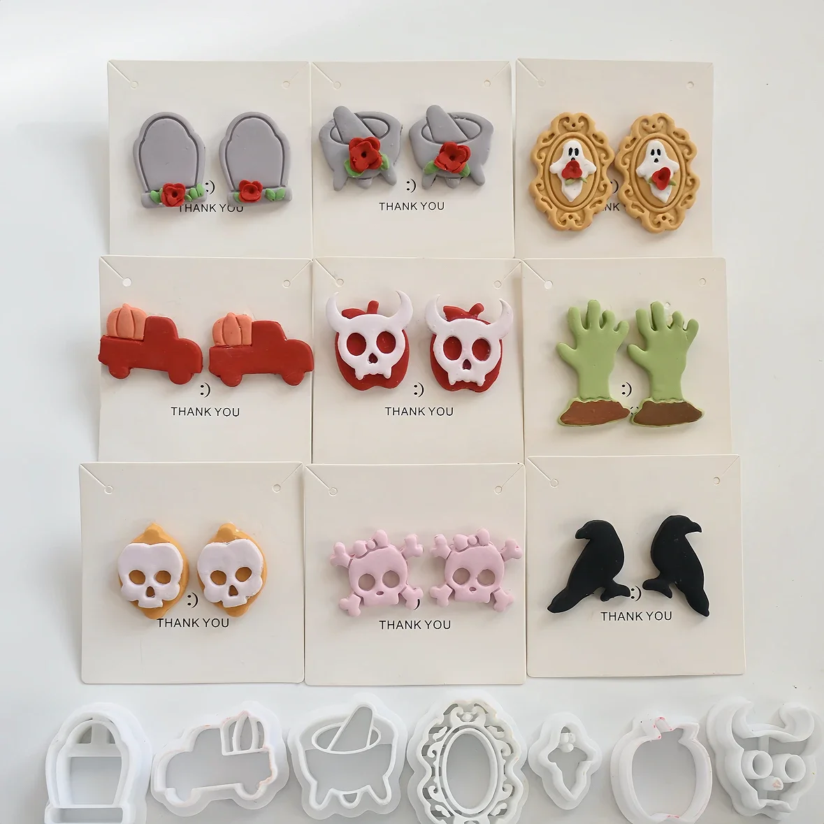 Halloween Series/Bird/Witch Pot/Ghost/Apple Skull / Polymer Clay Cutter tool Diy Earring Pendant Molding Cutting Mold polymer clay tools pottery tools clay sculpting tools pottery sculpting tools clay craft tool