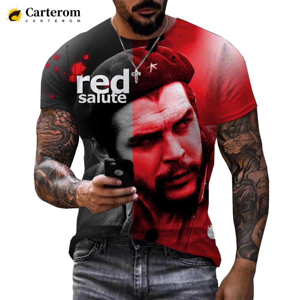 

2023 Hot Sale Men Fashion Great Famous Hero Che Guevara 3D Printed T-shirt Unisex Summer Fashion Casual Oversized T Shirt Tops