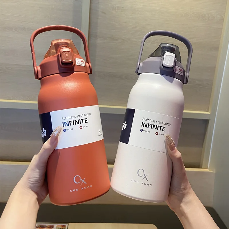 

Gym Cup Thermal Thermos Water Capacity Thermo Flask Straw Large And With Cold Stainless Hot Vacuum Bottle Tumbler Steel Bottle