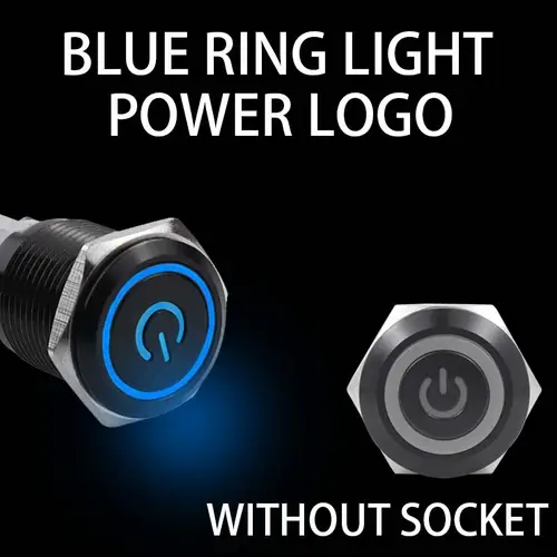 12/16/19/22mm Black shell Push Button Switch Metal Waterproof Latching Momentary LED Light Car Engine Power Switch Blue Red HUSA - Image 11