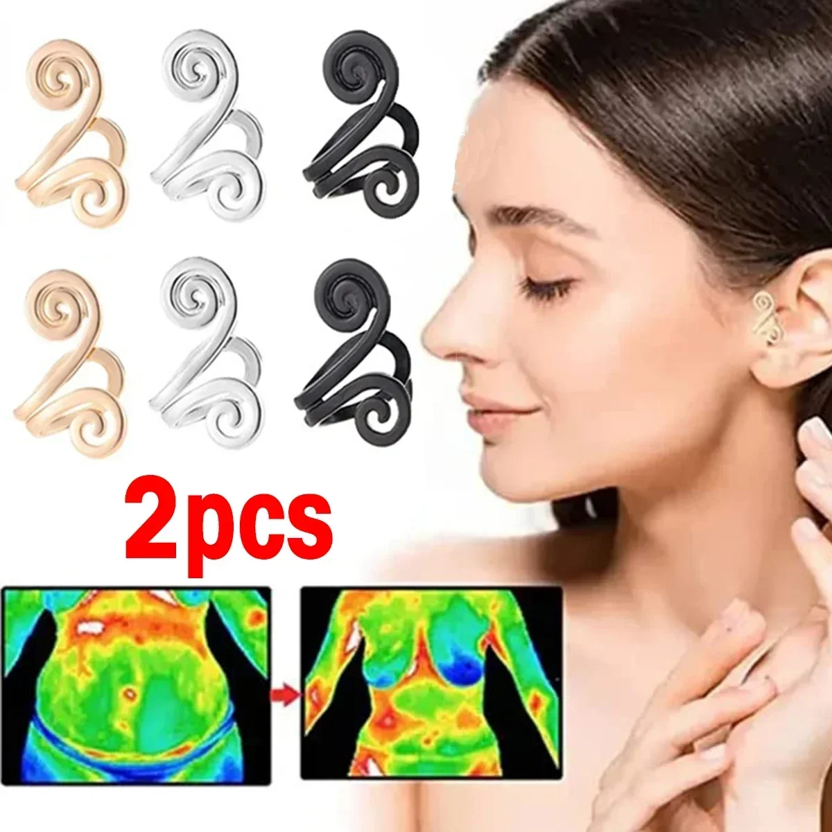 AcupressureSlimmingEarringsWeightLossNonPiercingEarringsNoseClipSlimmingHealthy