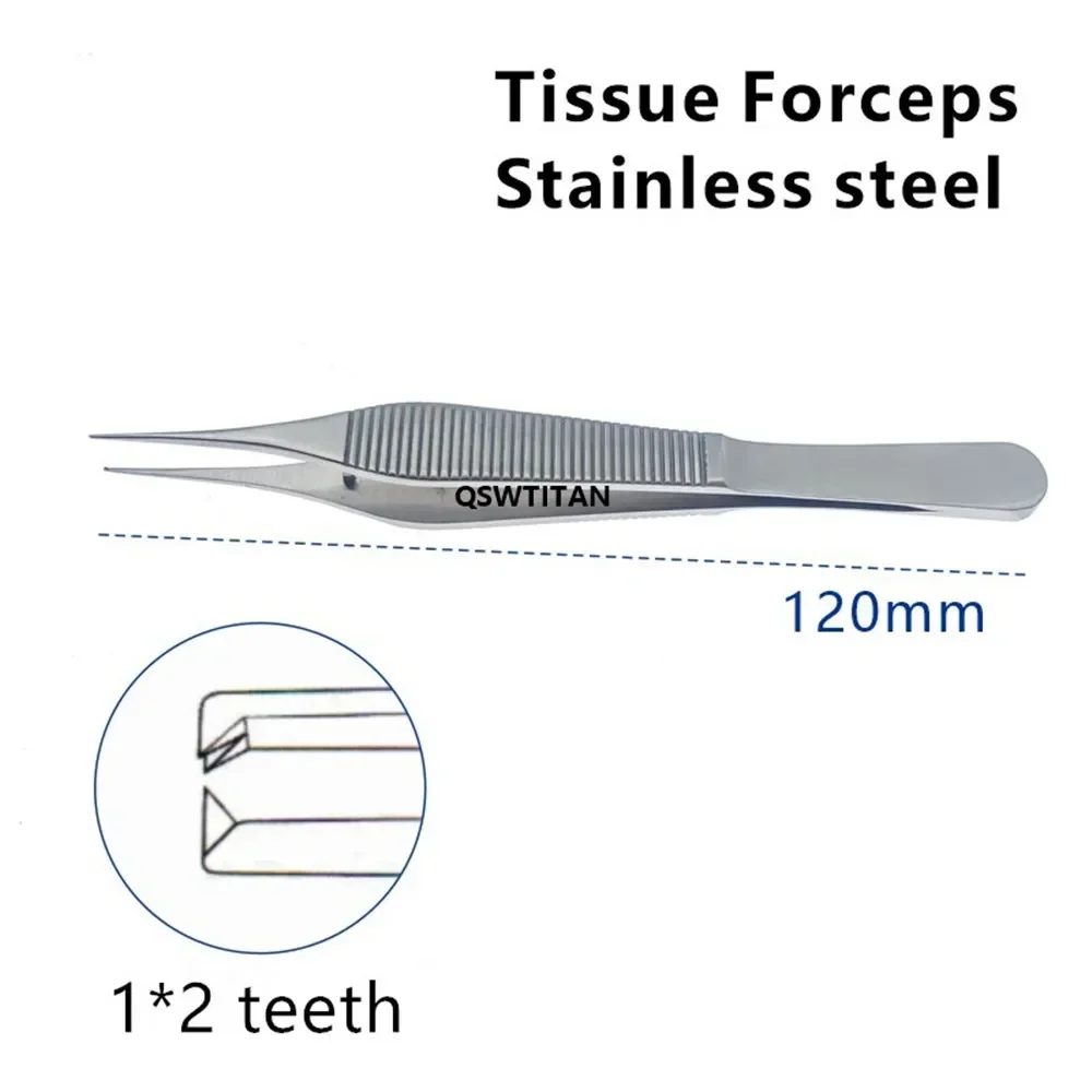Ophthalmic Tweezers Tissue Forceps Stainless steel Teethed /Platforms Forceps Surgical Instruments 120mm for ophthalmic tool,surgical instruments,capsulorhexis forceps