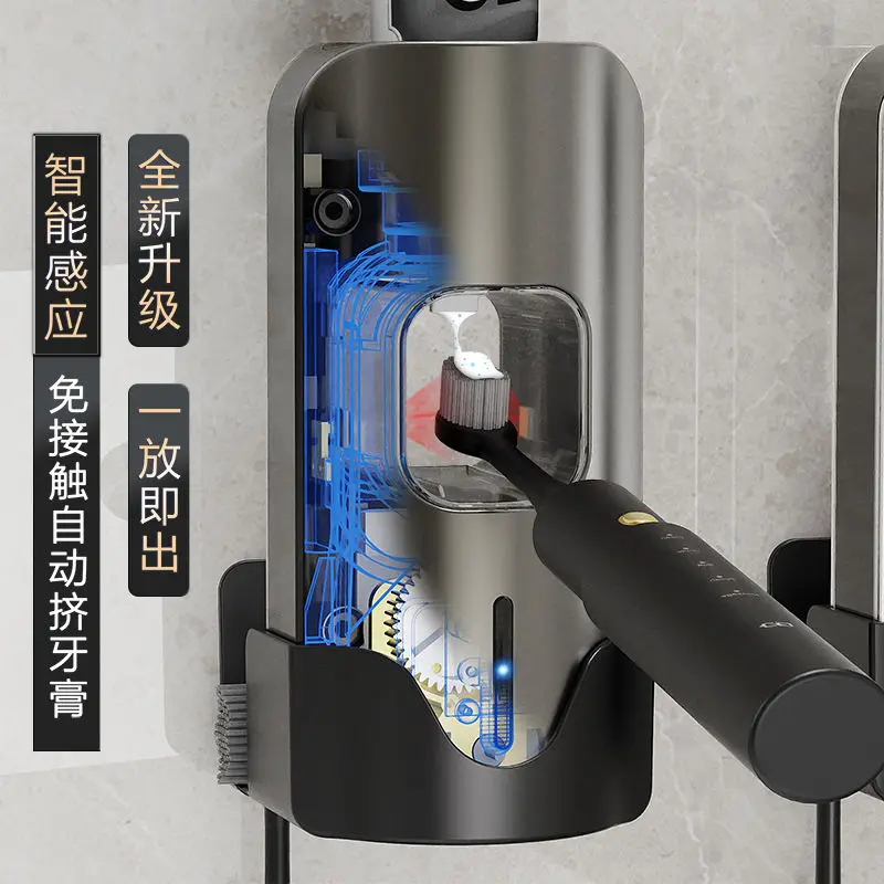Dispenser Automatico Dentifricio A Sensore, Ricaricabile USB, Montaggio A Parete Senza Fori, Per Bagno