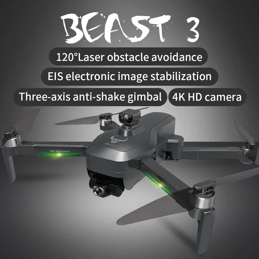 SG906MAX GPS Mini Drone Professionale 4K HD Macchina Fotografica 3-Axis Gimbal EIS 5G Wifi Evitamento Ostacoli Pieghevole Quadcopter Dron Toy1200M - immagine 6
