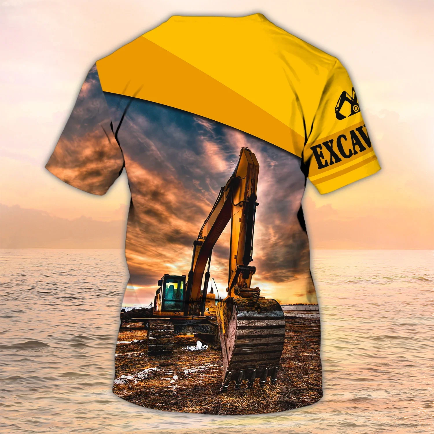 Neueste Sommer Mode männer T-shirt Heavy Ausrüstung Bagger Personalisierte Name 3D Gedruckt t shirt Unisex Casual T-shirt DW135 – Detail 27