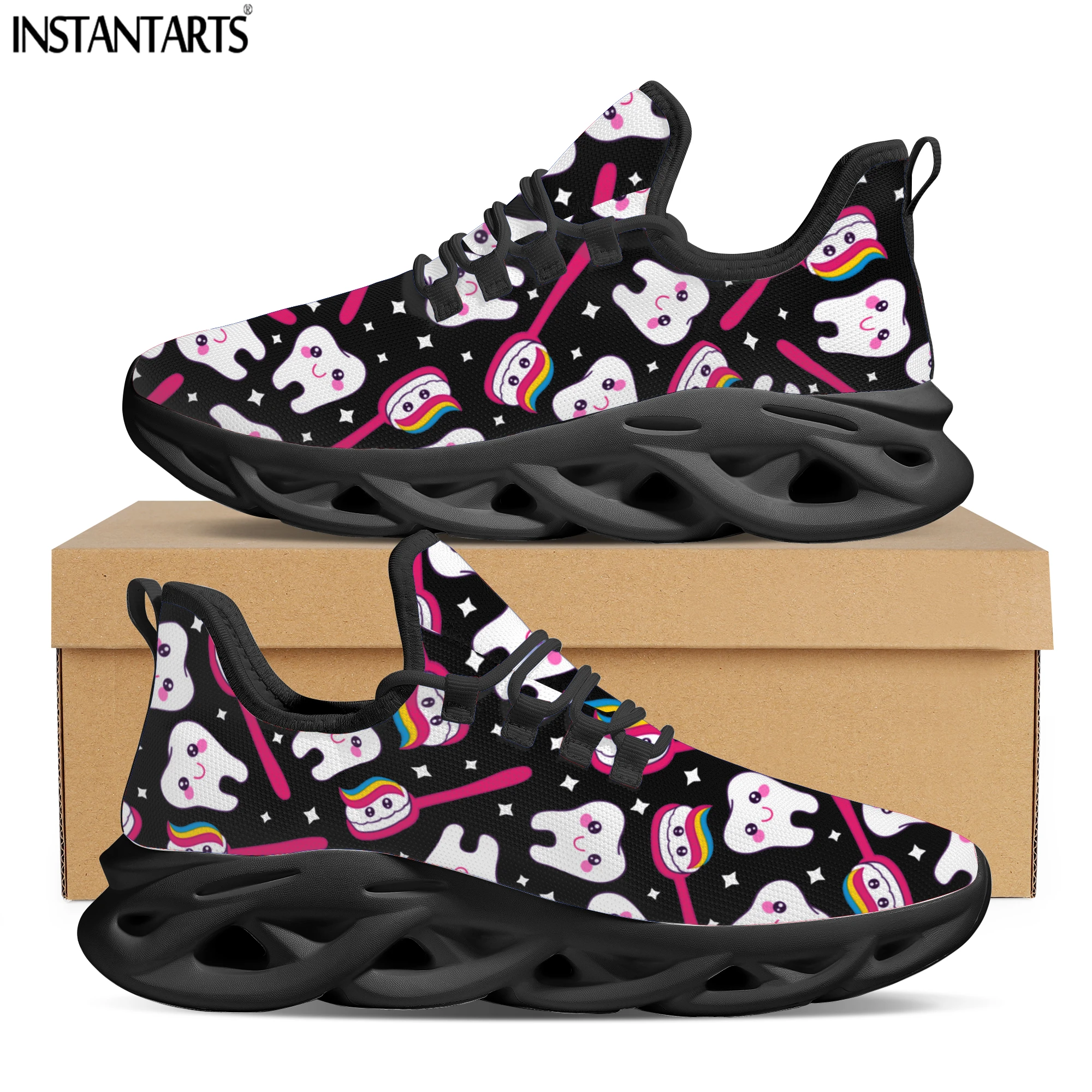 INSTANTARTS 2022 Soft Mesh Swing Sneakers Ladies Dental Platform Shoes