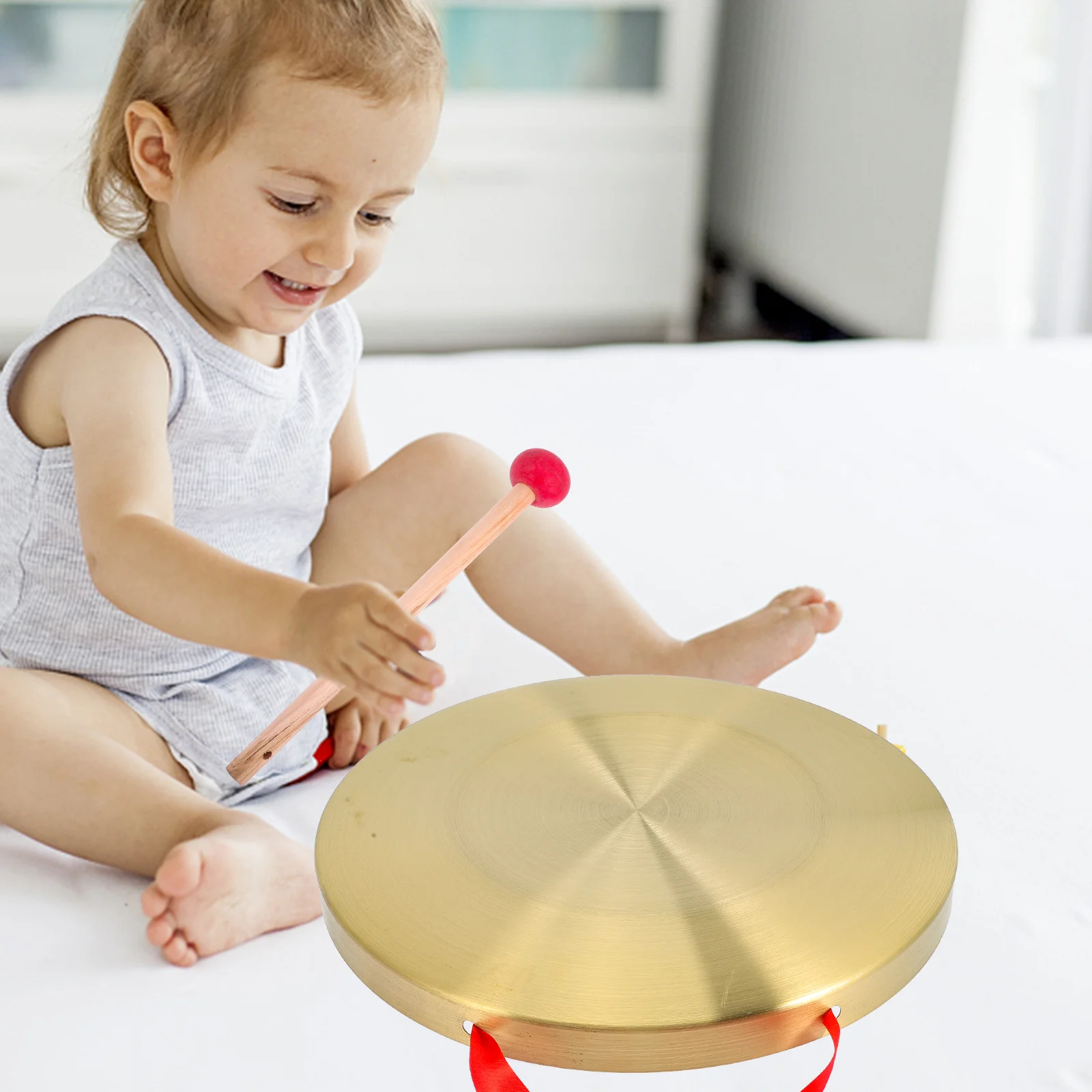 

Loud Chinese Gong Instrument Portable Copper Gong Warning Percussion Instrument Funny Percussion Instrument Kids Supply