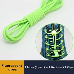 Fashionable Elastic No - Tie Shoelaces - 23 Vibrant Colors - 100cm (Fluorescent green)