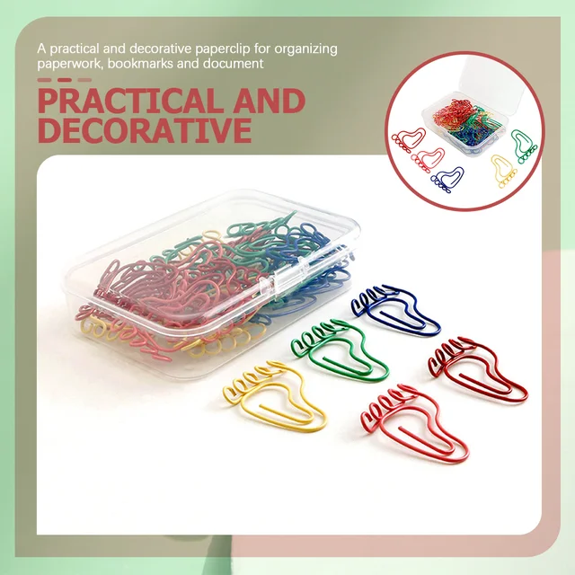 Little Feet Paper Clip Paperclips Office Kids Party Decoration Supplies Footprint Shaped Bookmarks Metal 3